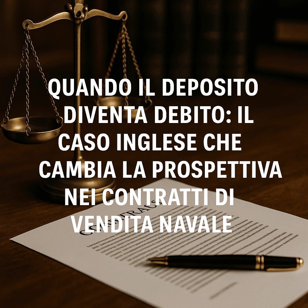 Il deposito contratto vendita nave può costituire debito esigibile. Analisi della sentenza inglese e impatto sul diritto marittimo.