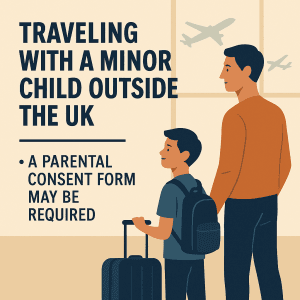 Cosa deve sapere un genitore italiano che vuole viaggiare con un figlio minorenne fuori dal Regno Unito: permessi, documenti e autorizzazioni.