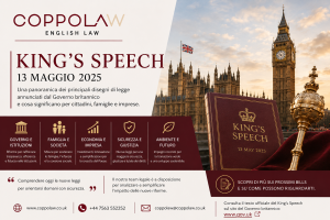Il King’s Speech UK del 13 maggio annuncia nuove riforme su lavoro, immigrazione, sicurezza e diritti. Analisi legale di Coppolaw.